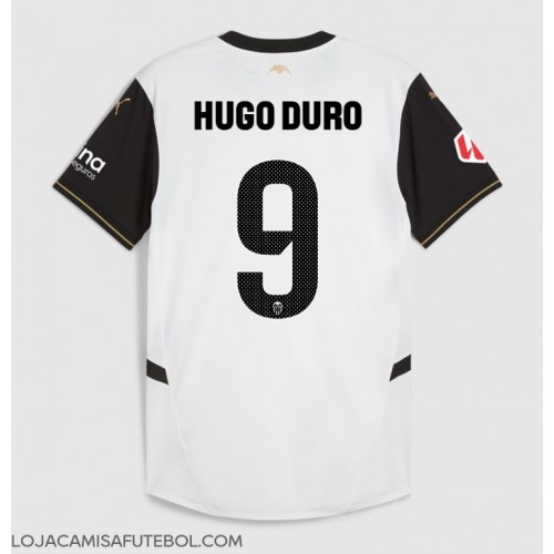 Camisa de Futebol Valencia Hugo Duro #9 Equipamento Principal 2024-25 Manga Curta